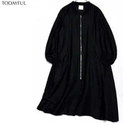 【美品】トゥデイフル リネン ギャザー ロング コート 羽織り 上品 春 夏