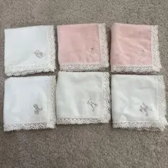 イニシャルタオルハンカチ6枚セット
