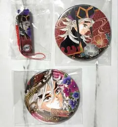 【 鬼滅の刃 童磨 】コレクション缶バッジ 根付け セット【原作絵柄】