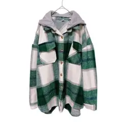 チェックシャツジャケット フード付き メンズ ゆる系 カジュアル✨ユニセックス
