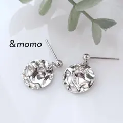 117 メタルシルバー×ビジュー　シルバー　ハンドメイド　ピアス　イヤリング