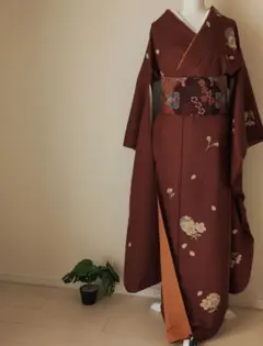 資*集様 【三花】洗える着物　振袖　袷　雪輪　桜リサイクル　リユース