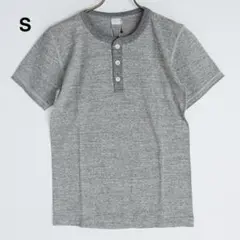 す*ん様 【希少】日本製 無地 半袖Tシャツ ヘンリーネック S 杢グレー