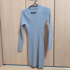 リブニットワンピース