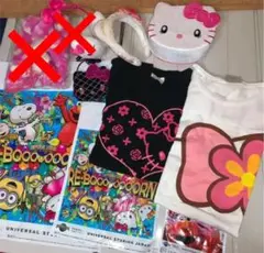 USJ キティちゃんグッズ Tシャツ・帽子・耳あて8点セットまとめ売り