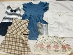 女の子　まとめ売り5点　90 ベビー服 半袖　ワンピース　どろんこ遊び　公園着のサムネイル