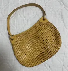 翌日発送！未使用　コールハーン　イエロー編レザーショルダーバッグ