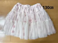 anyFAM バラ柄 チュールスカート ピンク 130 姫系