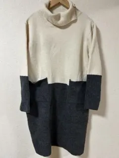 KawaiOkada タートルネック　ニットチュニック　Lsiz