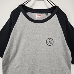 Levi's　ヴィンテージ　リンガーTシャツ　M　ロゴ　グレー　人気　希少　古着