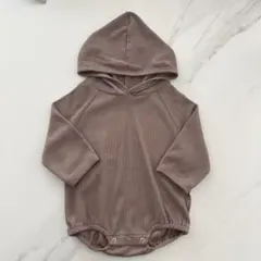 ワッフル ブラウンロンパース