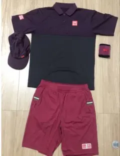 ユニクロ 錦織 シャツ パンツ テニス ウェア フェデラー 紫 Mサイズ ユニクロ 錦織 シャツ パンツ テニス ウェア フェデラー 紫 Mサイズ