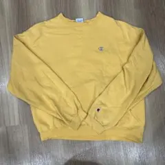 Champion イエロー スウェットL ワンポイント　メキシコ製　00s