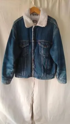 ビンテージ90年代LEVISリーバイスデニムボア付きシェルパJKT青正規品M