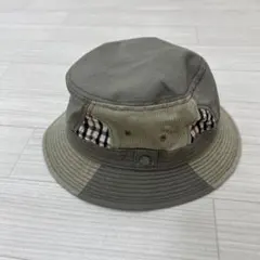 DAKS 90sグレー バケットハット チェック柄裏地付き