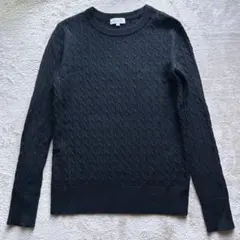 【マッキントッシュフィロソフィー】ケーブルニット ウール100 ブラック M