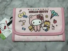 くまキティ キティ 多収納ケース ピンク 新品 お薬手帳や母子手帳ケースに