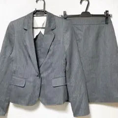 洋服の青山 エヌラインプレシャス ビジネススーツ グレー ストライプ柄