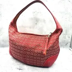 レア色COACHコーチ ワンショルダーバッグ レッド シグネチャー6618