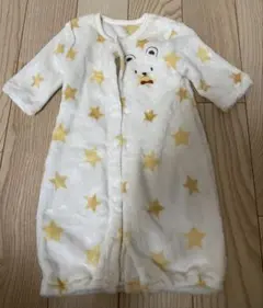 星柄 くまさん ロンパース カバーオール　もこもこロンパース