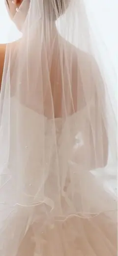 ウェディングベール パール装飾付き