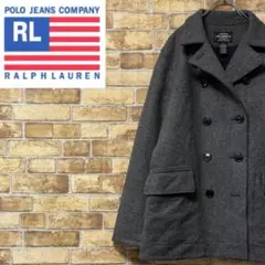 ポロジーンズカンパニー　ラルフローレン　ピーコート　ウール　グレー　古着女子　M