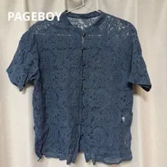 【美品】PAGEBOY WEB限定アイテム レースバンドカラーシャツ