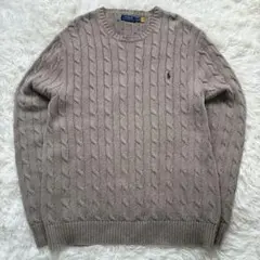 美品✨POLO ラルフローレン ケーブル クルーネックニット XLベージュ 現行