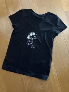 アズールバイマウジー スヌーピー半袖Tシャツ　黒