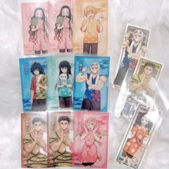 【匿名配送】鬼滅の刃 極楽湯 クリアカード 特典ステッカー 12点セット