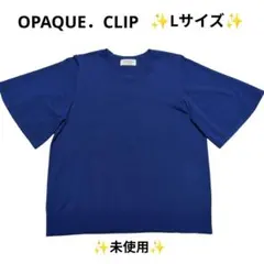 未使用✨️【OPAQUE．CLIP】ブルーフレアスリーブ半袖ニット接触冷感（L）のサムネイル