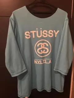 STÜSSY 水色 七分袖カットソー/ L