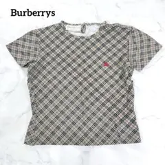 Burberrys ノバチェック 半袖Tシャツ ロゴ刺繍 カットソー M 90s