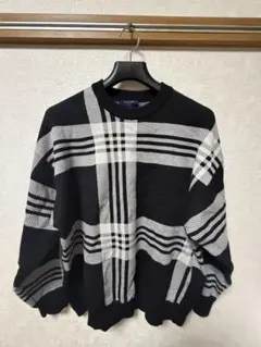 BACK NUMBER チェック柄ニットセーター X-LARGE
