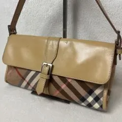 バーバリーブルーレーベル　アクセサリーポーチ　ハンドバッグ　ノバチェック