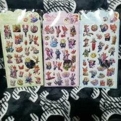 ズートピア ぷくぷく 立体3D シール 3枚セット