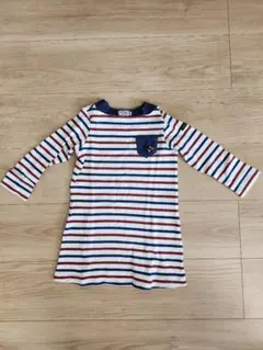 ミキハウス ダブルビー ストライプ柄 ワンピース 100