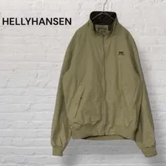 HELLYHANSENヘリーハンセンナイロンジャケットMベージュカラー刺繍ロゴ