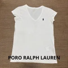 PORO RALPHLAUREN 半袖Tシャツ 白 Vネック