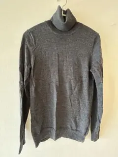無印良品　ウールタートルネックニット　M ダークグレー