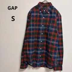 Gap ギャップ 長袖シャツ 赤×青 チェック柄 S スリムフィット 総柄 春秋