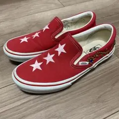 VANSマーブルズ　コラボスニーカー レッド スター スリッポン　スタッズ