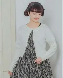 【新品タグ付】青木美沙子 サマーニットカーディガン 白 L