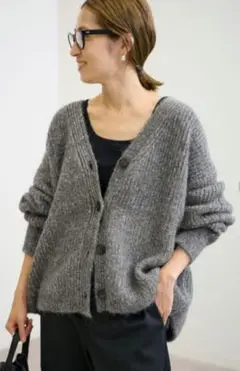 FRAMeWORK　スパンコールファー2WAYワイドカーディガン　F