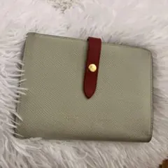 CELINE 二つ折り財布 グレー レザー