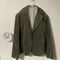 オリーブグリーン コーデュロイ テーラードジャケット Lサイズ　 ヴィンテージ