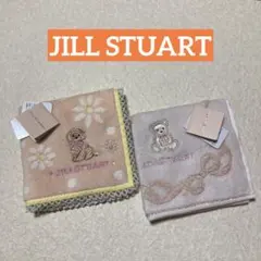 【新品】ジルスチュアート●タオルハンカチ 2枚 花柄 ワンちゃん犬 クマくまベア