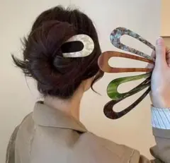 2個セット！ホワイトとグリーン！かんざし ヘアアクセサリー カジュアル