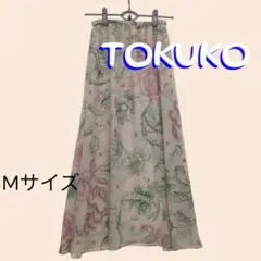 ツモリチサト フレアスカート カラフル 総柄 サイズ2 花柄 テンセル