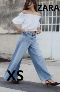 ZARA ストレッチディテール オフショルダー トップス ブラウス ホワイト